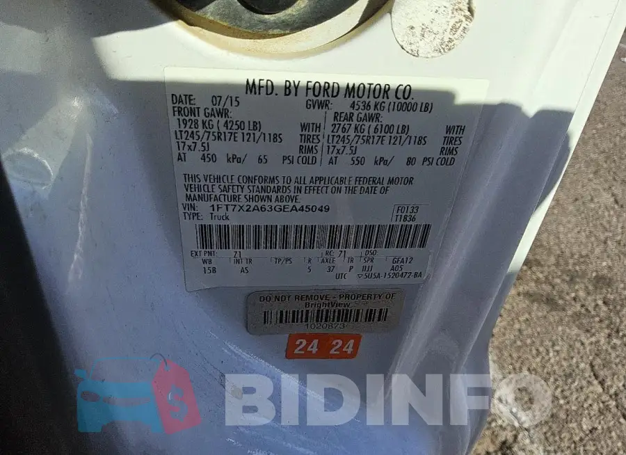 1FT7X2A63GEA45049 Photo# 12