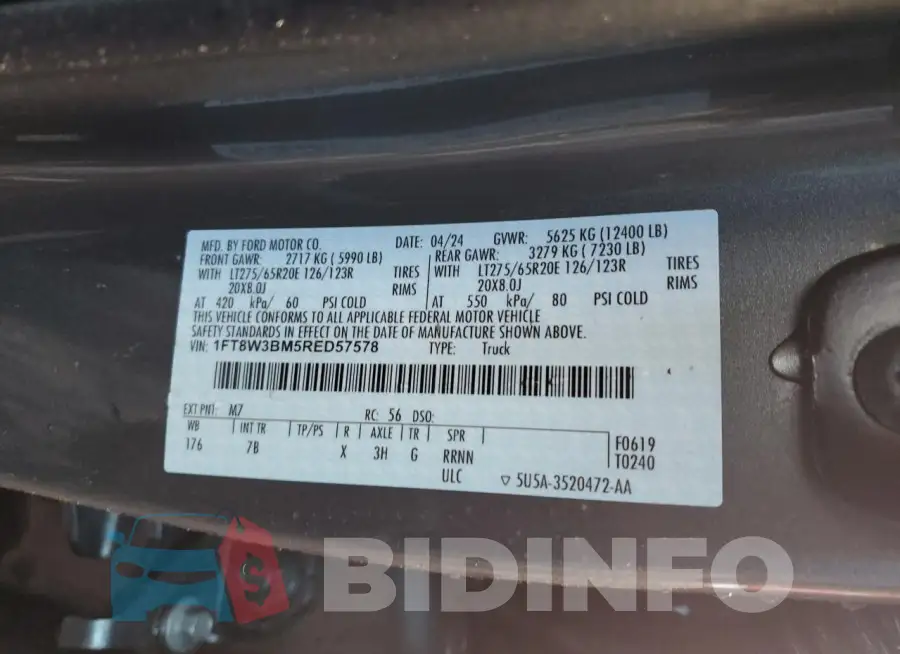 1FT8W3BM5RED57578 Photo# 13