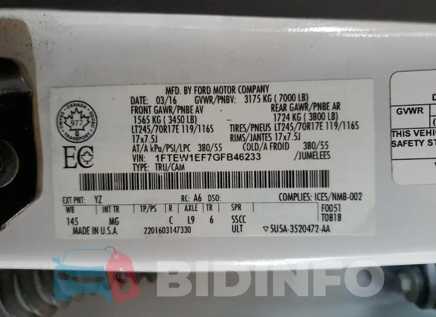 1FTEW1EF7GFB46233 Photo# 13