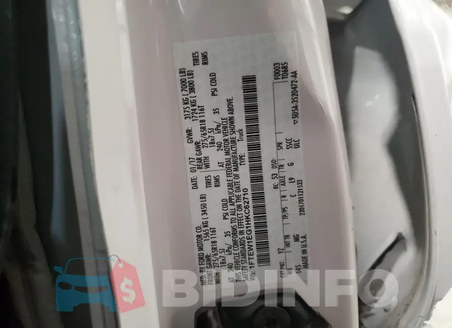 1FTEW1EG1HKC62710 Photo# 12