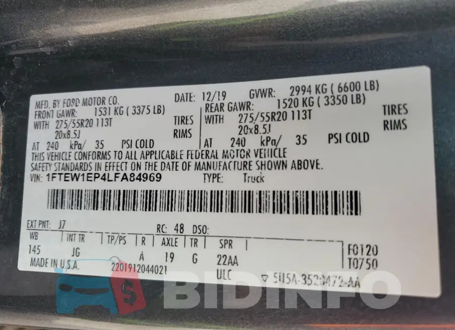1FTEW1EP4LFA84969 Photo# 12