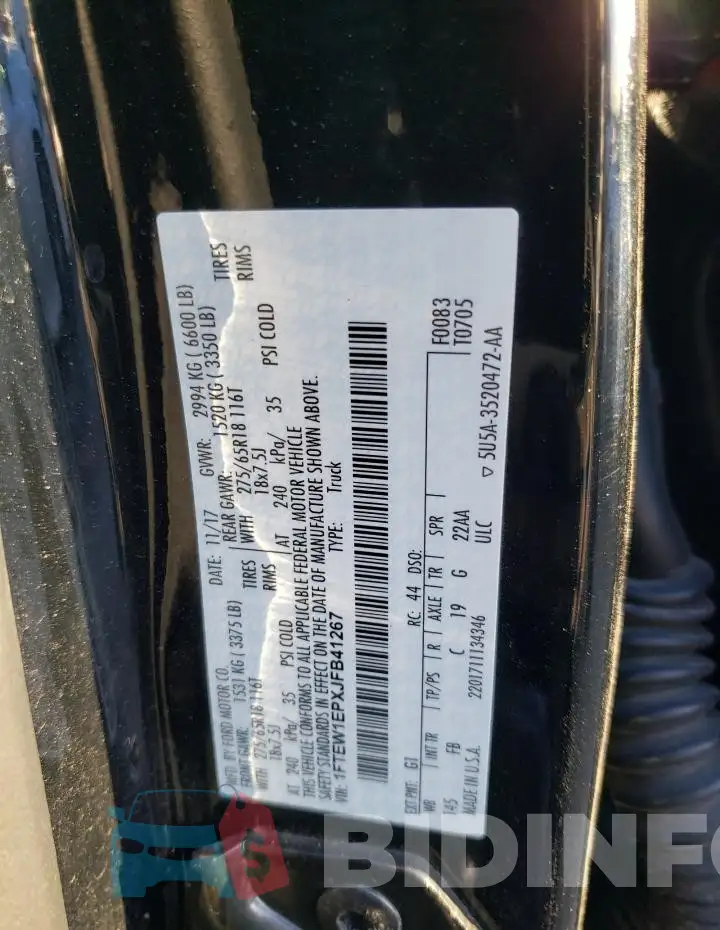 1FTEW1EPXJFB41267 Photo# 12