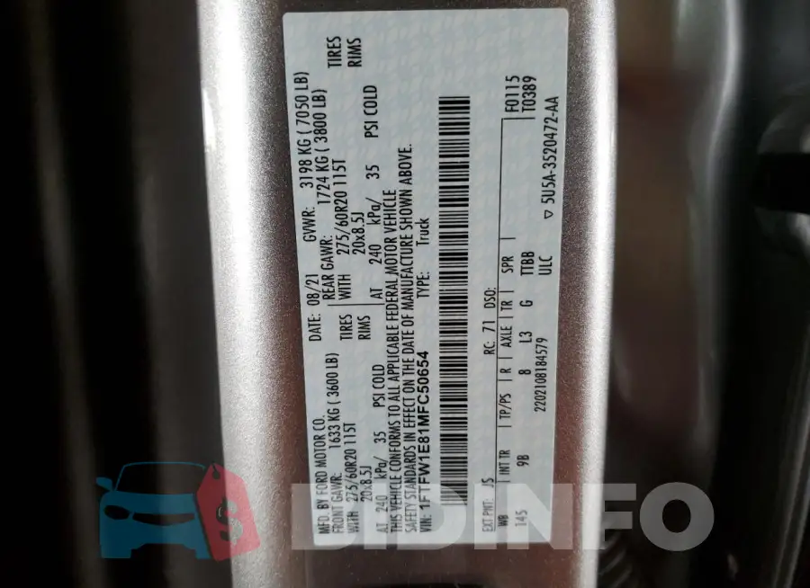 1FTFW1E81MFC50654 Photo# 12