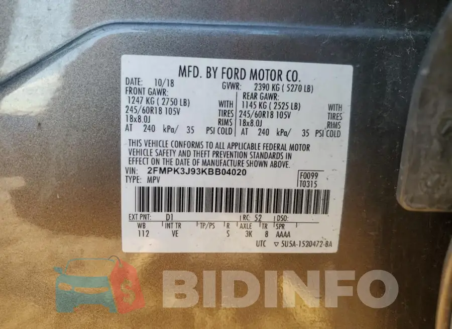 2FMPK3J93KBB04020 Photo# 14