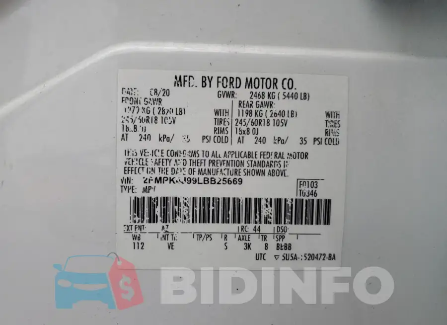 2FMPK4J99LBB25669 Photo# 13