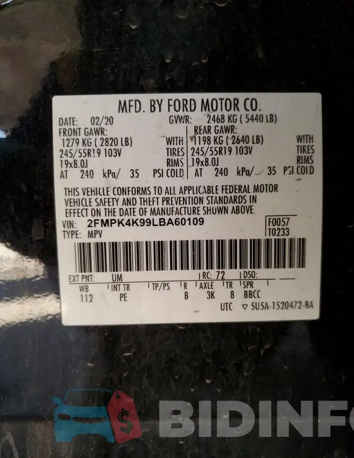 2FMPK4K99LBA60109 Photo# 12