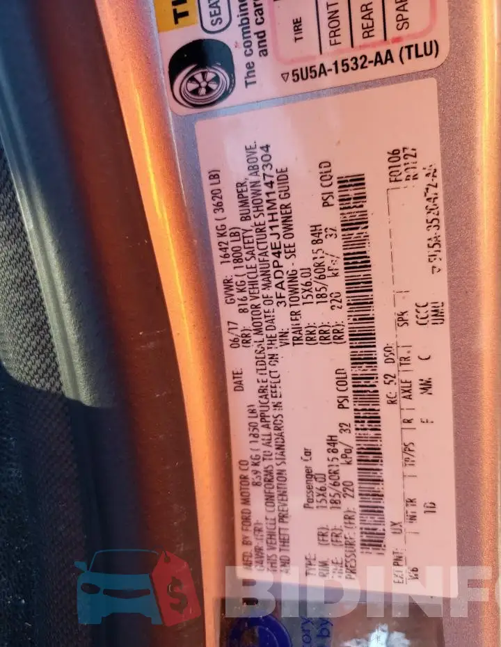 3FADP4EJ1HM147304 Photo# 13