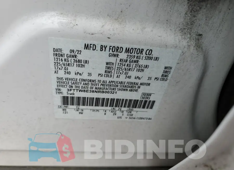 3FTTW8E38NRB00321 Photo# 12