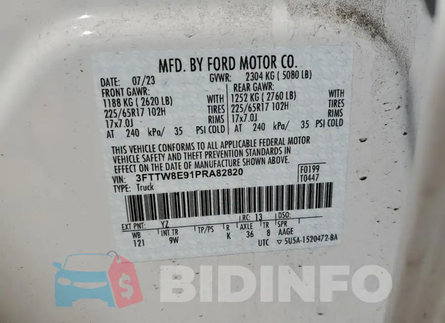 3FTTW8E91PRA82820 Photo# 12