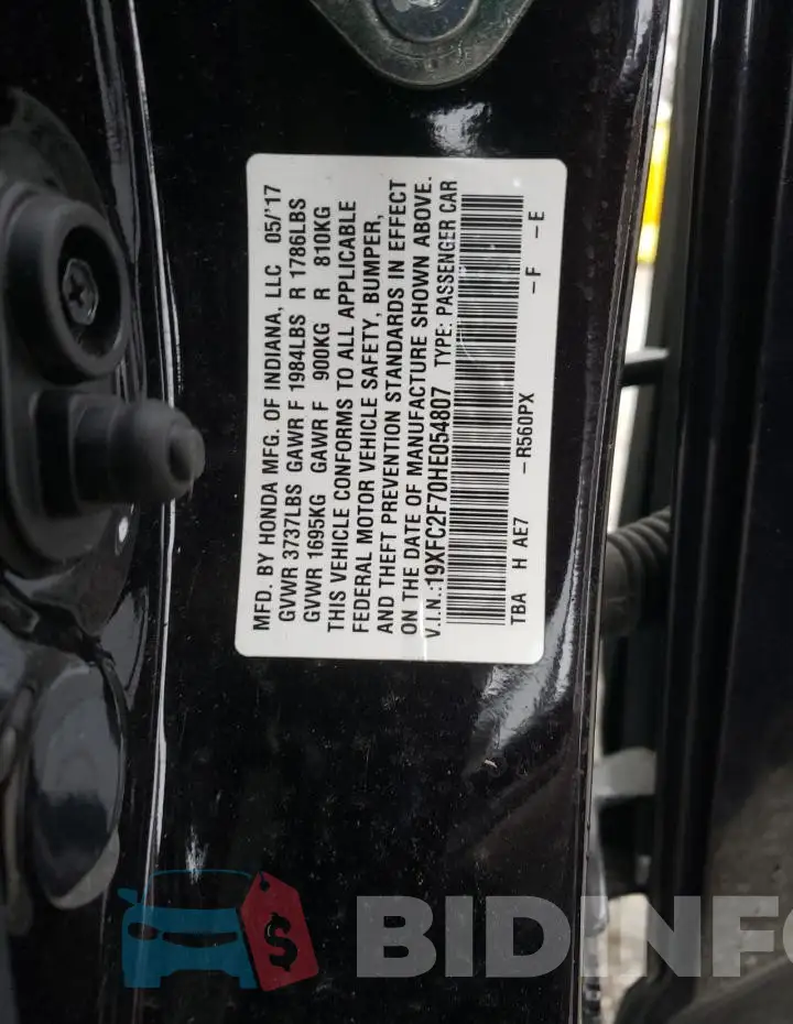 19XFC2F70HE054807 Photo# 12