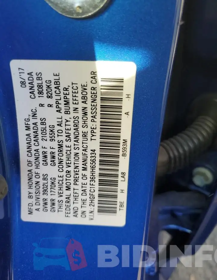 2HGFC1F36HH656334 Photo# 12