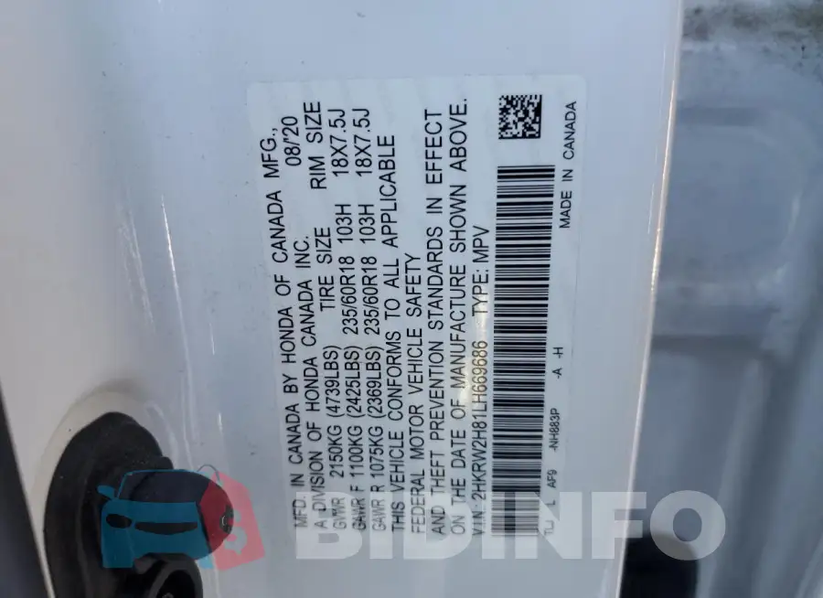 2HKRW2H81LH669686 Photo# 13