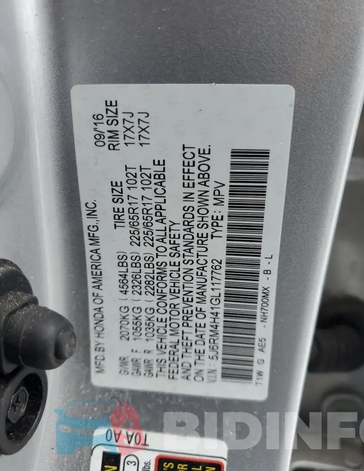 5J6RM4H41GL117762 Photo# 13