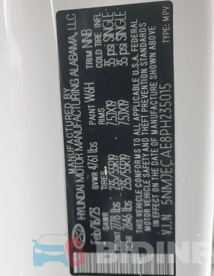 5NMJECAE8PH235015 Photo# 14