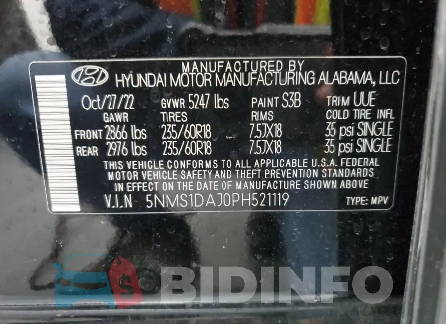 5NMS1DAJ0PH521119 Photo# 13