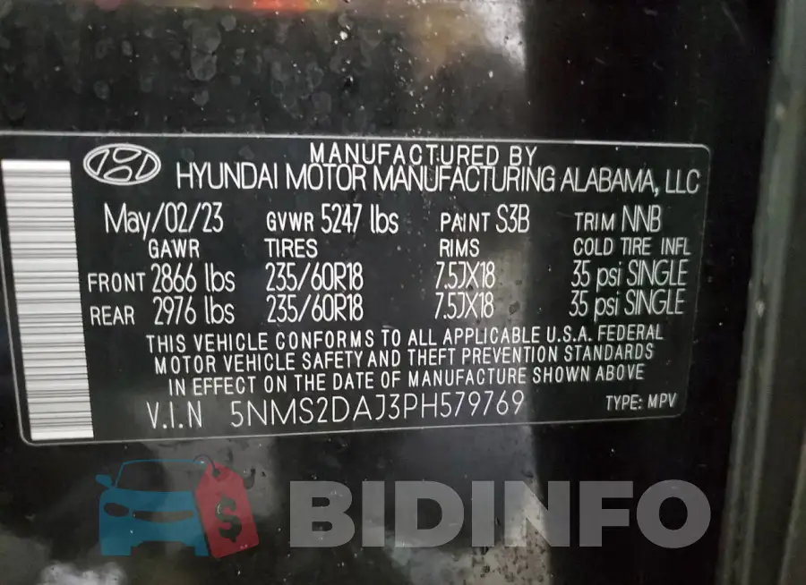 5NMS2DAJ3PH579769 Photo# 13