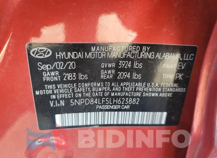 5NPD84LF5LH623882 Photo# 12