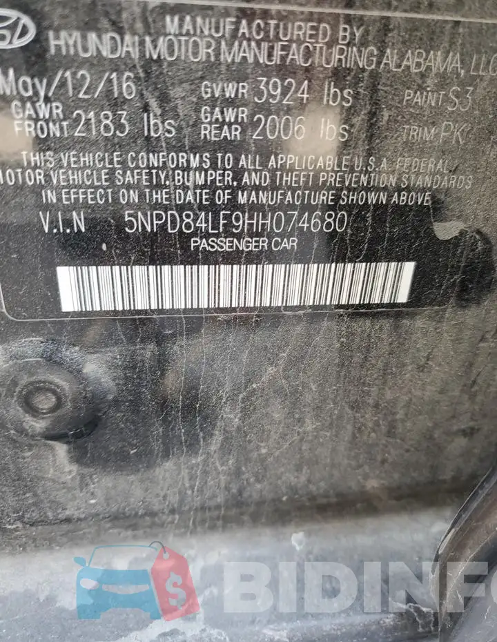 5NPD84LF9HH074680 Photo# 14