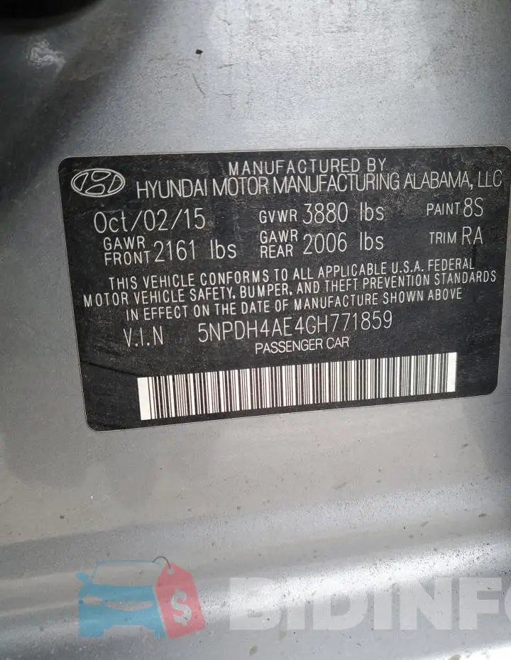 5NPDH4AE4GH771859 Photo# 13