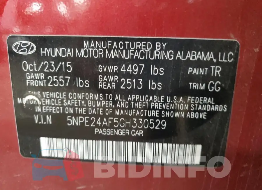 5NPE24AF5GH330529 Photo# 12