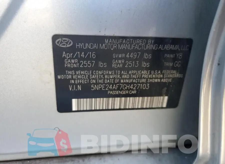5NPE24AF7GH427103 Photo# 13