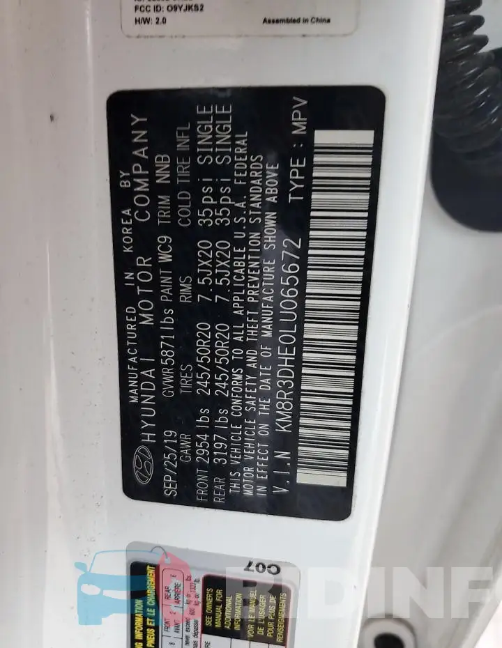 KM8R3DHE0LU065672 Photo# 12