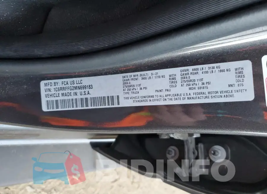 1C6RRFFG2MN699183 Photo# 13