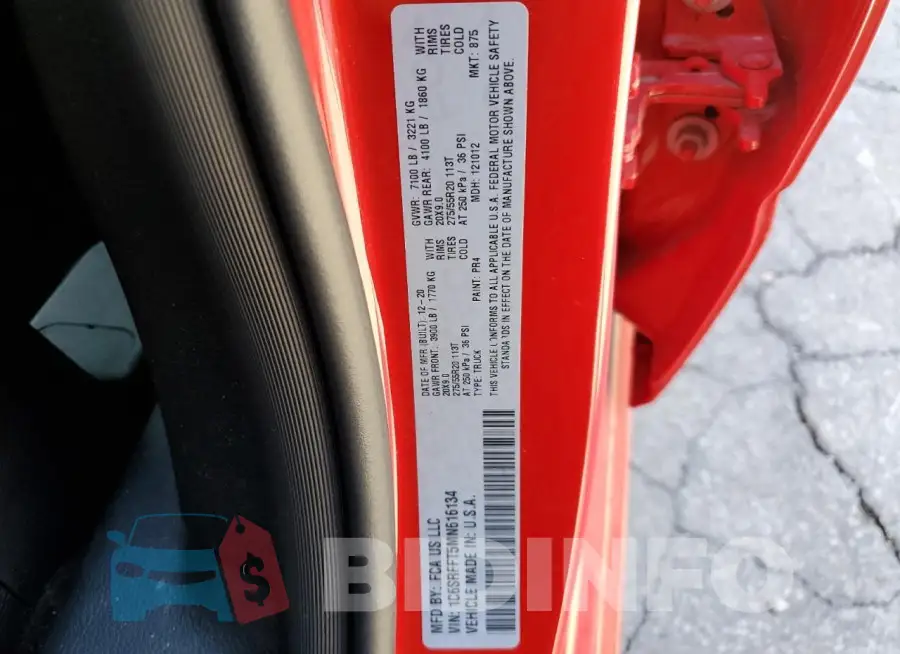 1C6SRFFT5MN616134 Photo# 12