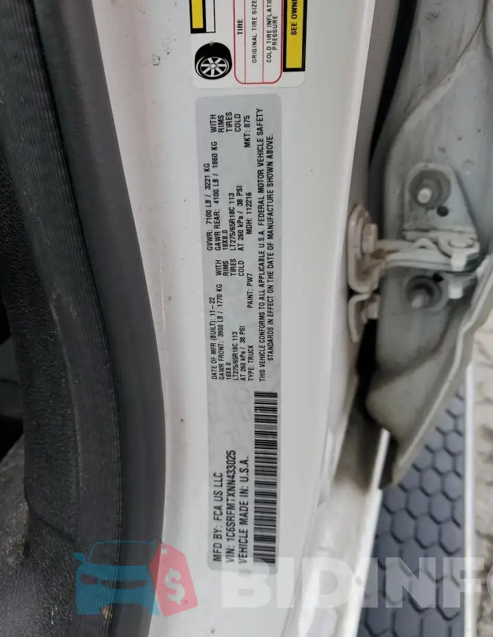 1C6SRFMTXNN433025 Photo# 12