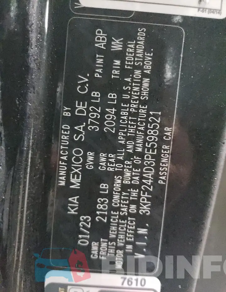 3KPF24AD3PE598521 Photo# 13