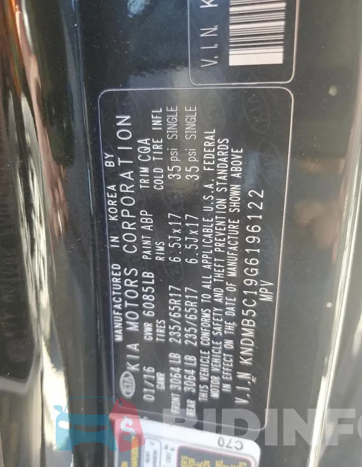KNDMB5C19G6196122 Photo# 14