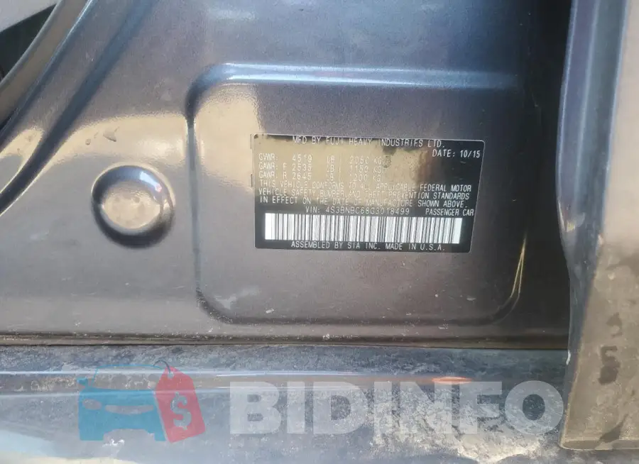 4S3BNBC68G3018499 Photo# 12