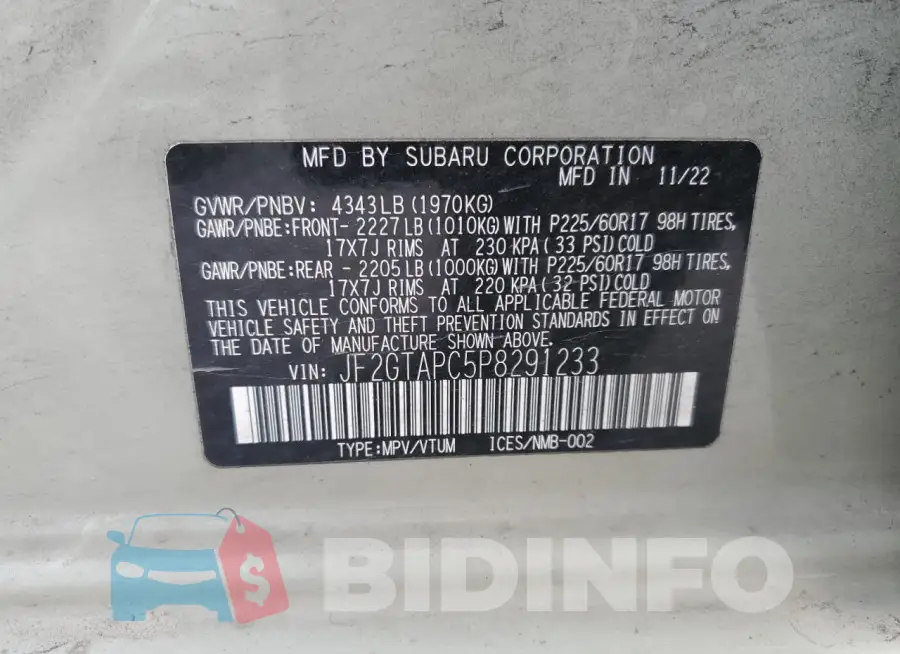 JF2GTAPC5P8291233 Photo# 13