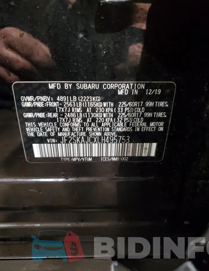 JF2SKAJCXLH495753 Photo# 13