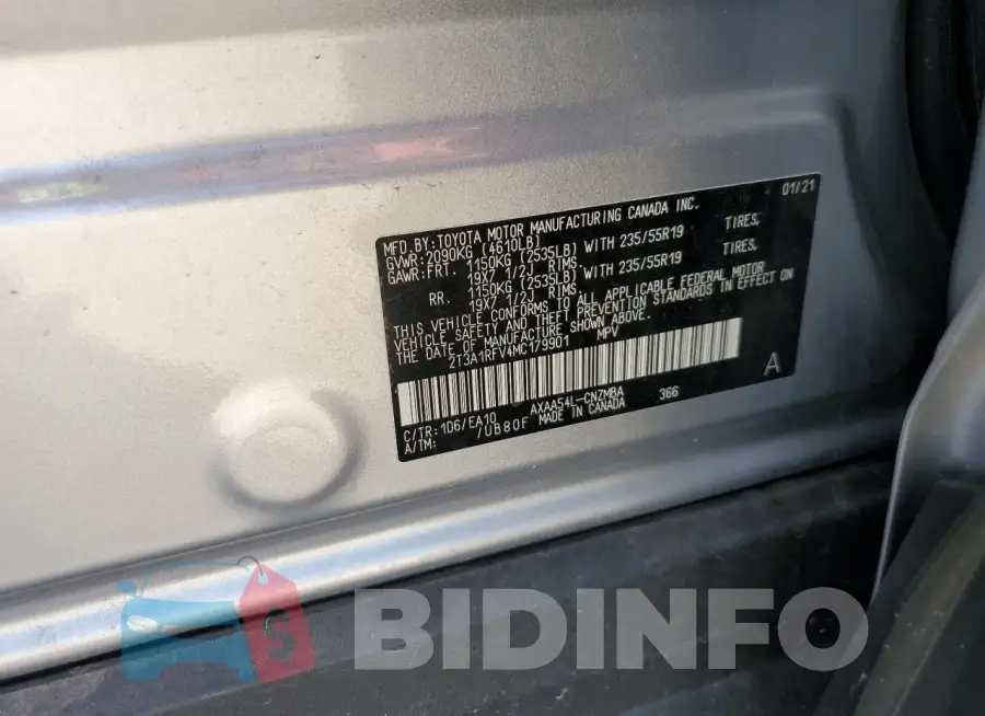 2T3A1RFV4MC179901 Photo# 13