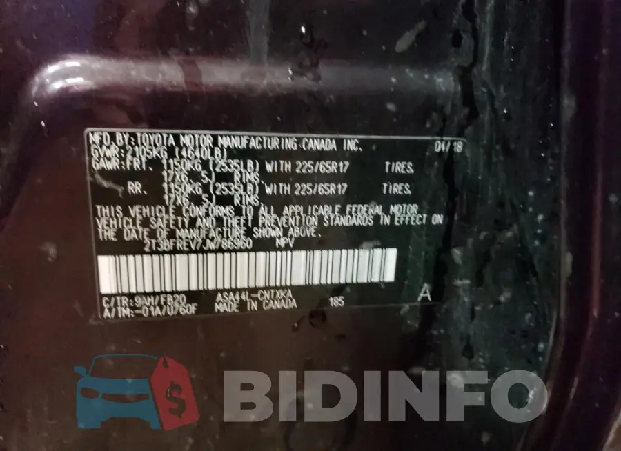 2T3BFREV7JW786960 Photo# 13