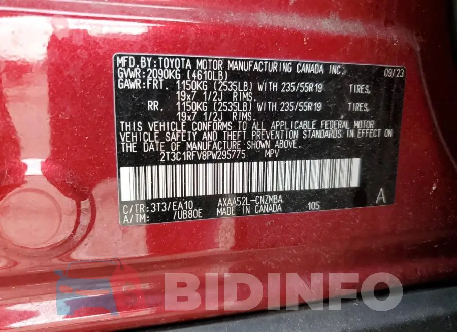 2T3C1RFV8PW295775 Photo# 13