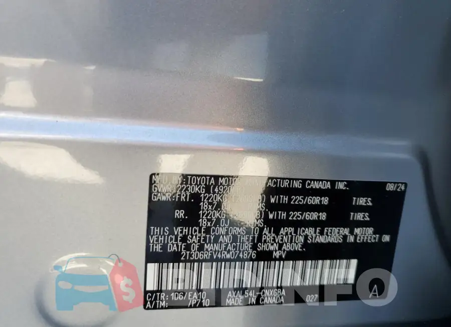 2T3D6RFV4RW074876 Photo# 13
