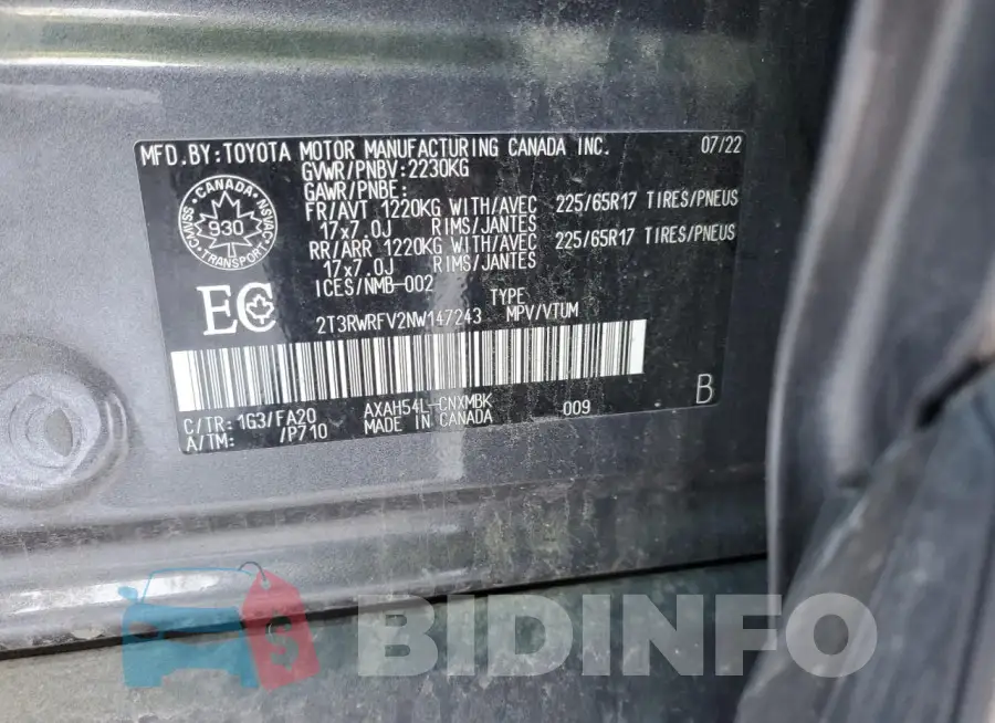2T3RWRFV2NW147243 Photo# 13