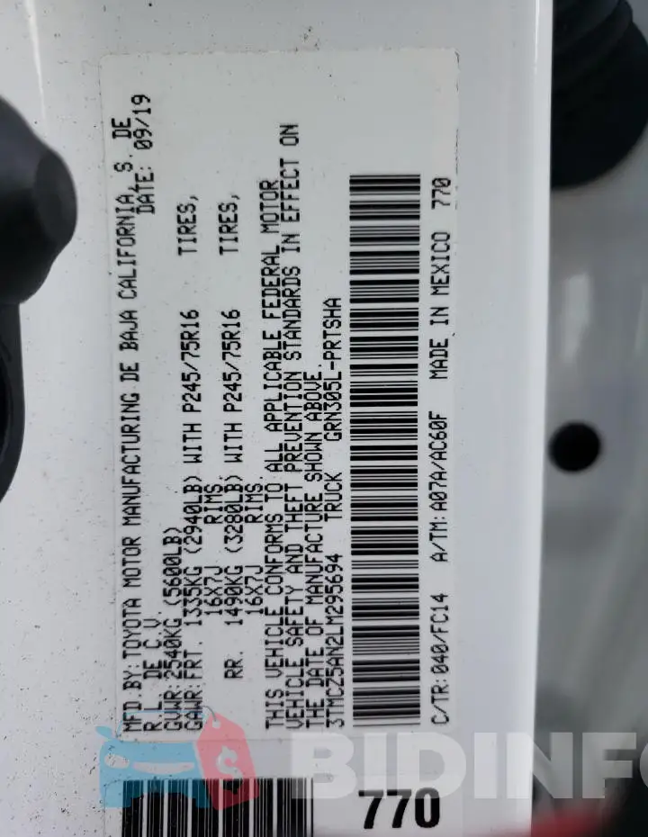 3TMCZ5AN2LM295694 Photo# 13