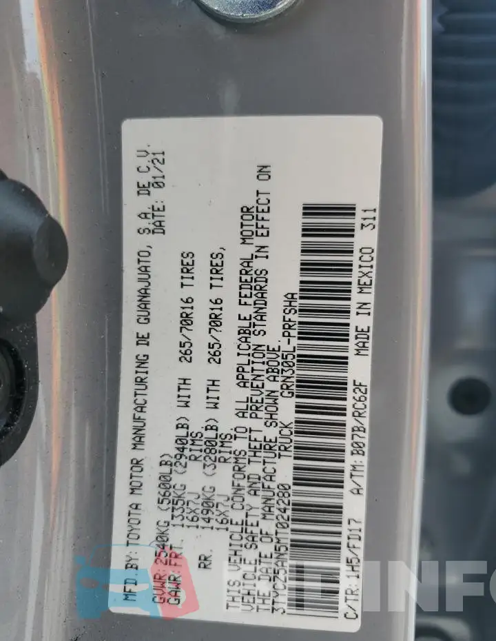 3TYCZ5AN5MT024280 Photo# 12