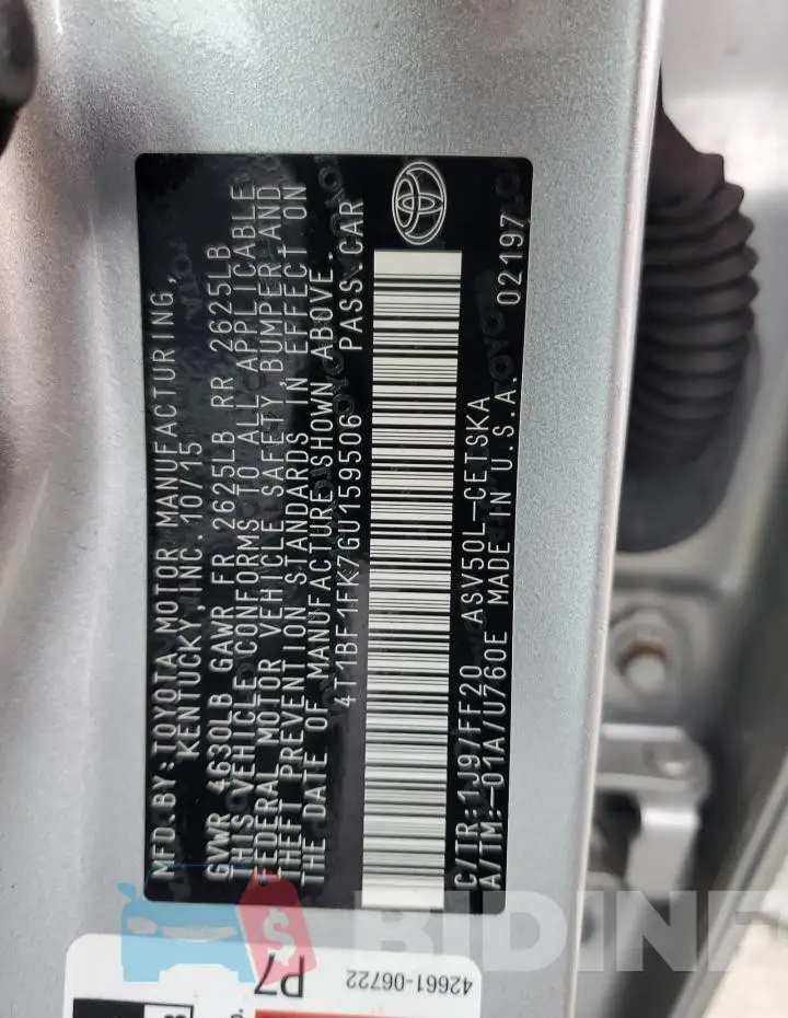 4T1BF1FK7GU159506 Photo# 12