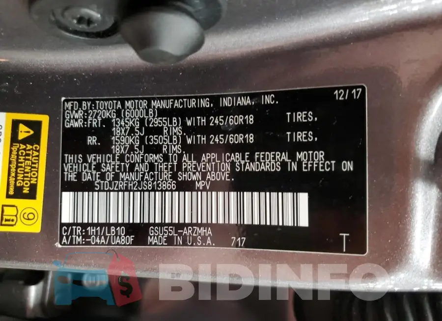 5TDJZRFH2JS813866 Photo# 14