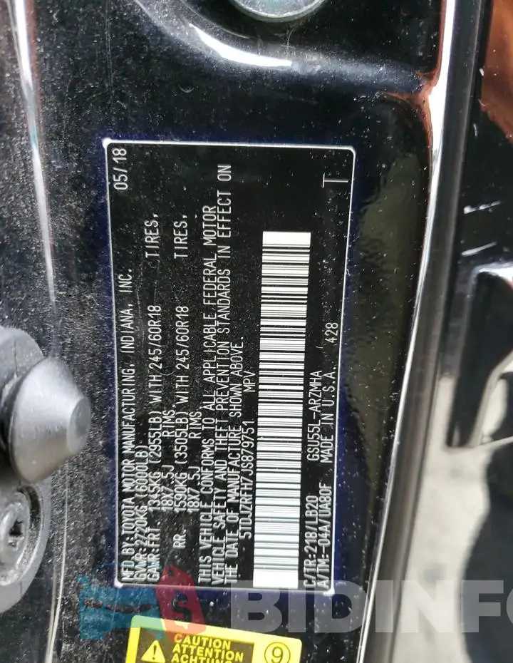 5TDJZRFH7JS879751 Photo# 13