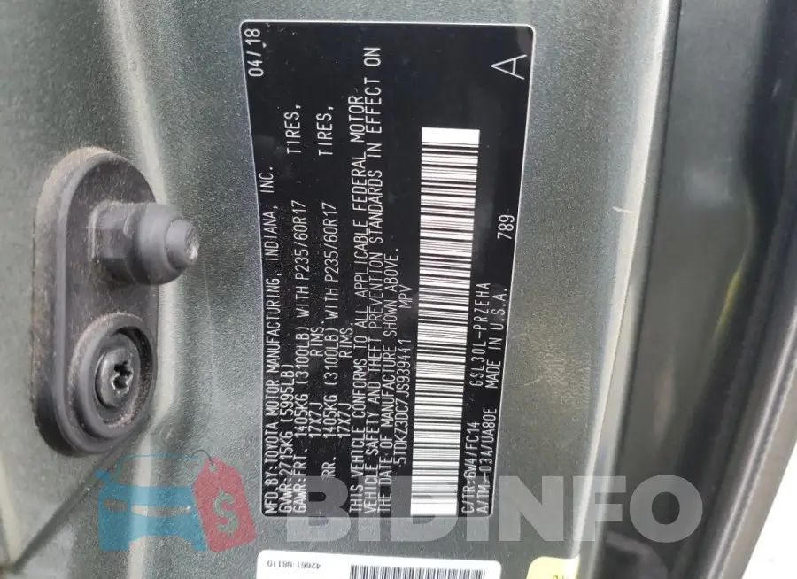 5TDKZ3DC7JS939441 Photo# 13