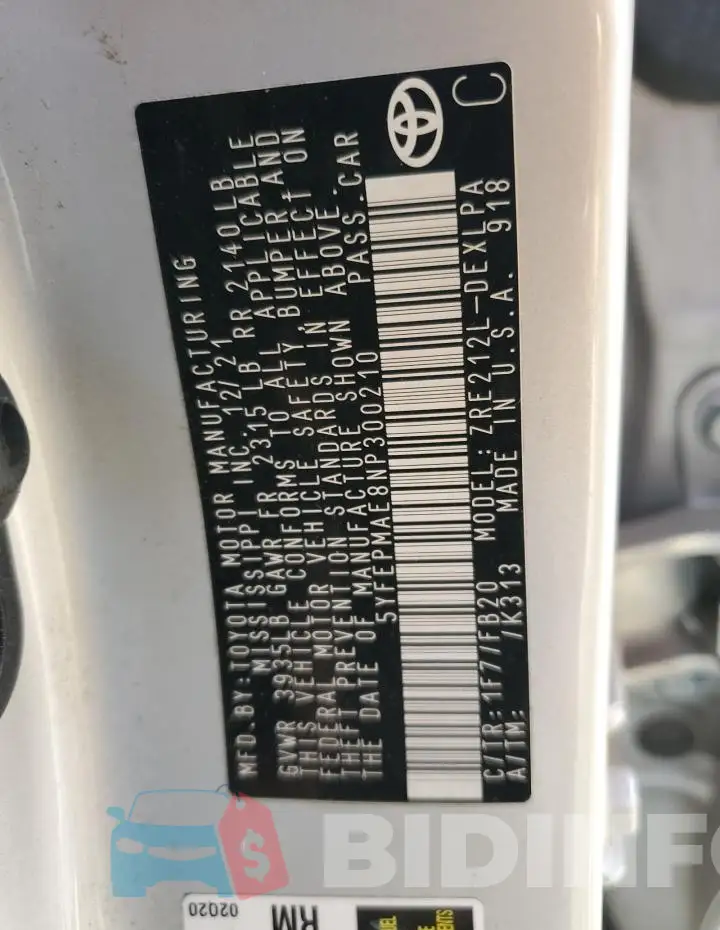 5YFEPMAE8NP300210 Photo# 12