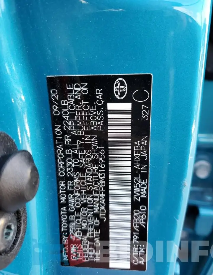 JTDKAMFP8M3169561 Photo# 12