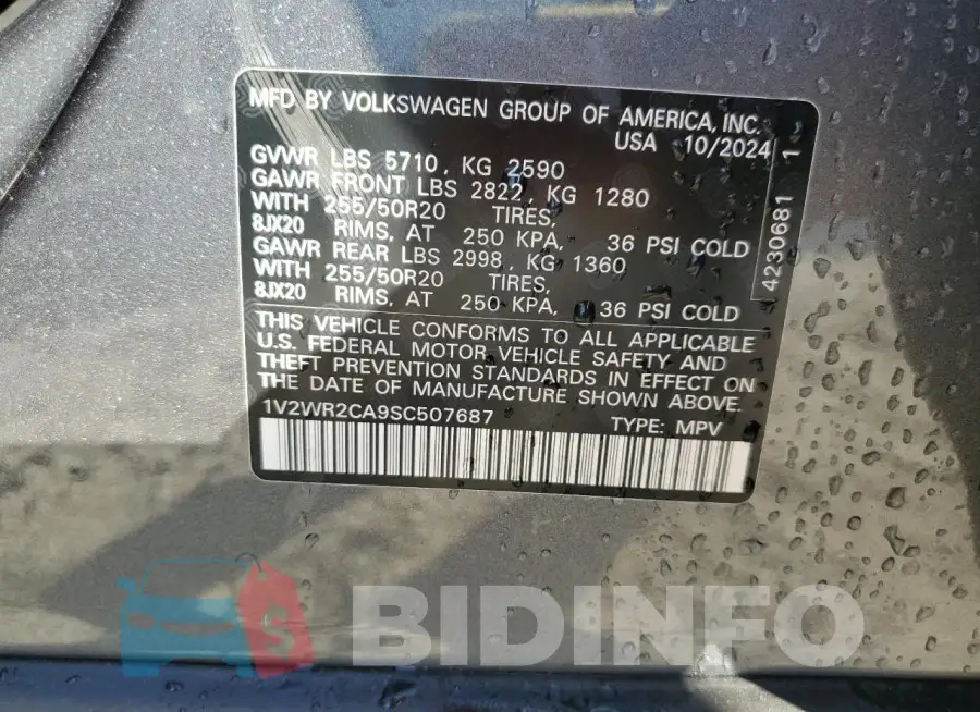 1V2WR2CA9SC507687 Photo# 13