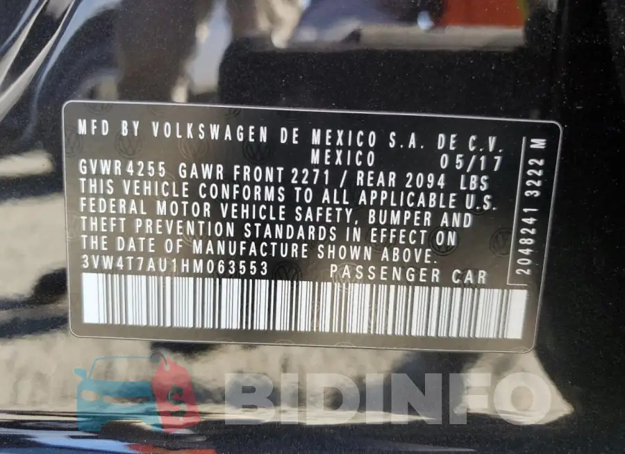3VW4T7AU1HM063553 Photo# 13