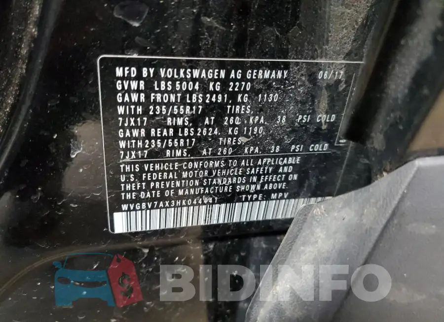 WVGBV7AX3HK044441 Photo# 13
